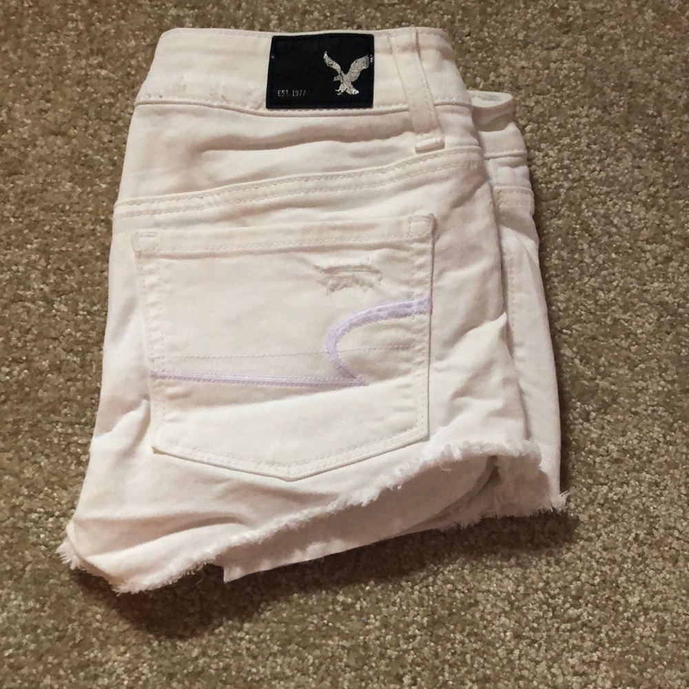 American Eagle white jean shorts